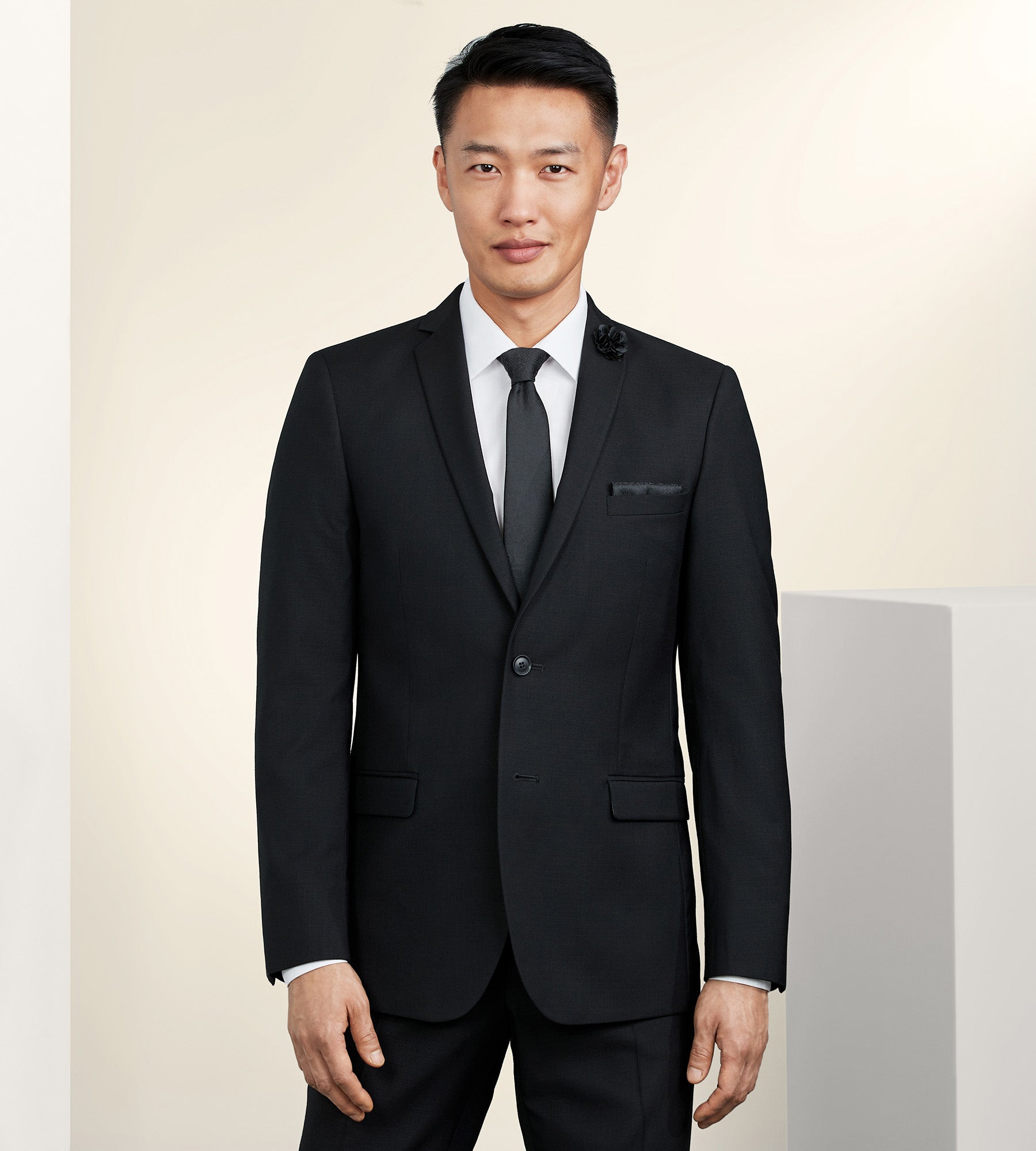Black Slim Fit Bi-stretch Comfort Suit Trousers