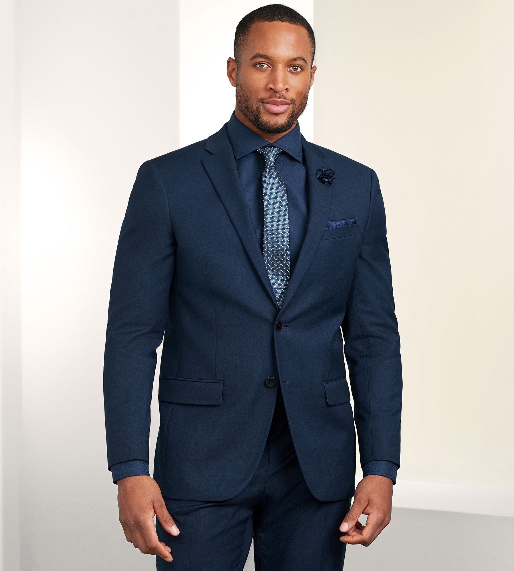 Tailor's Stretch Azzure Blue Suit  Slim or Modern Fit – Tomasso Black