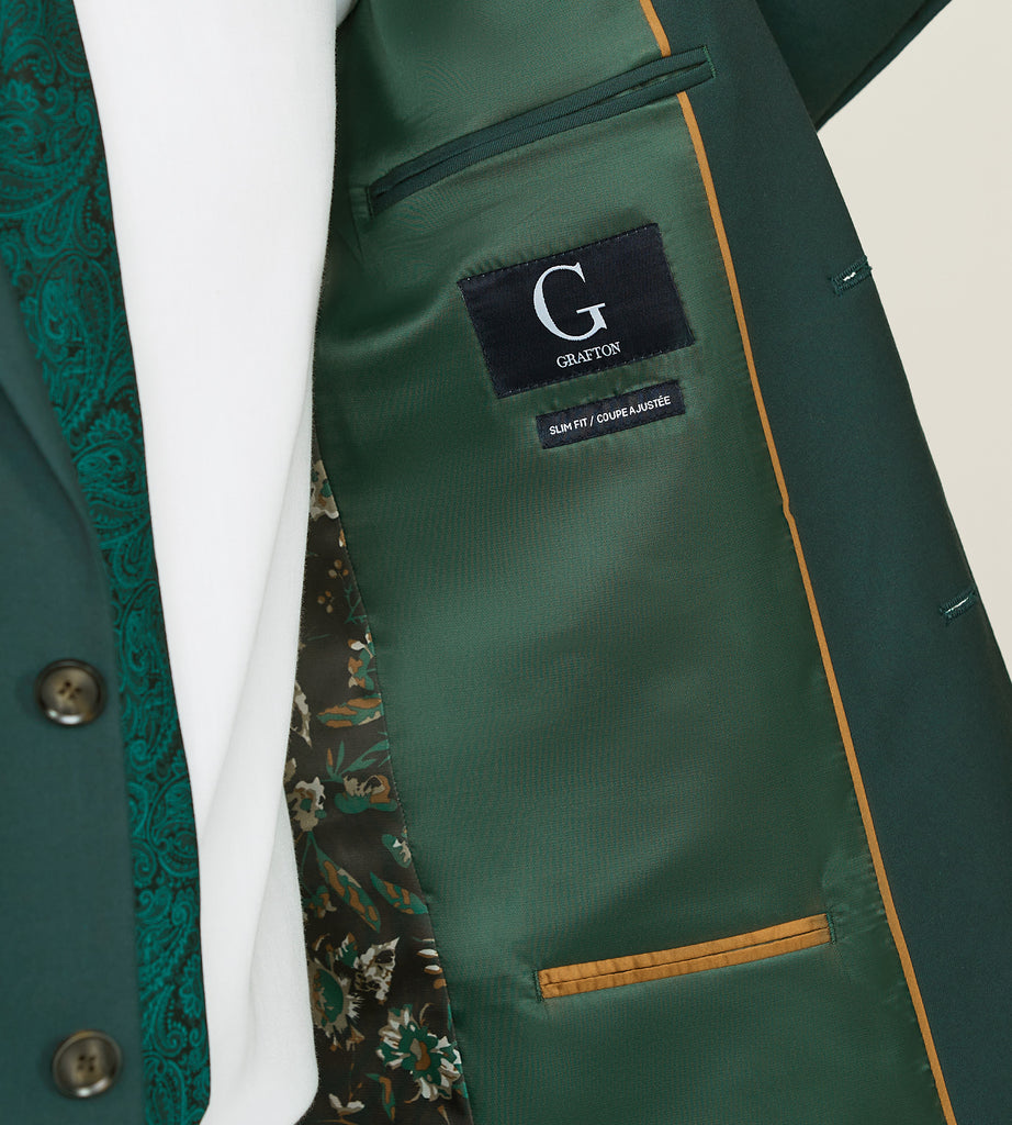 Dark green suit hot sale jacket mens