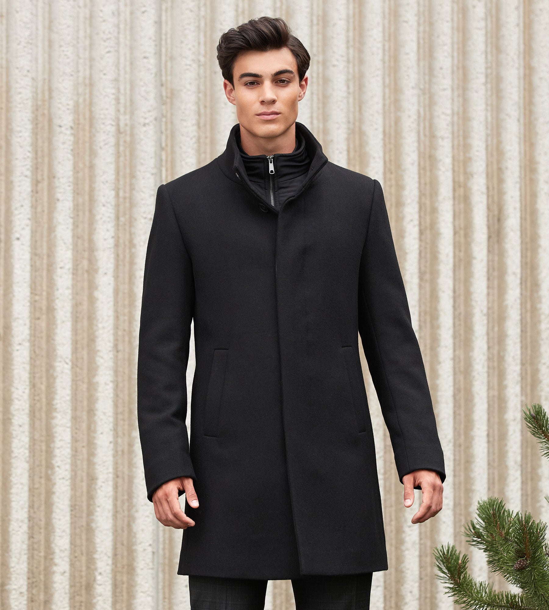 Notch Collar Single Breasted Overcoat