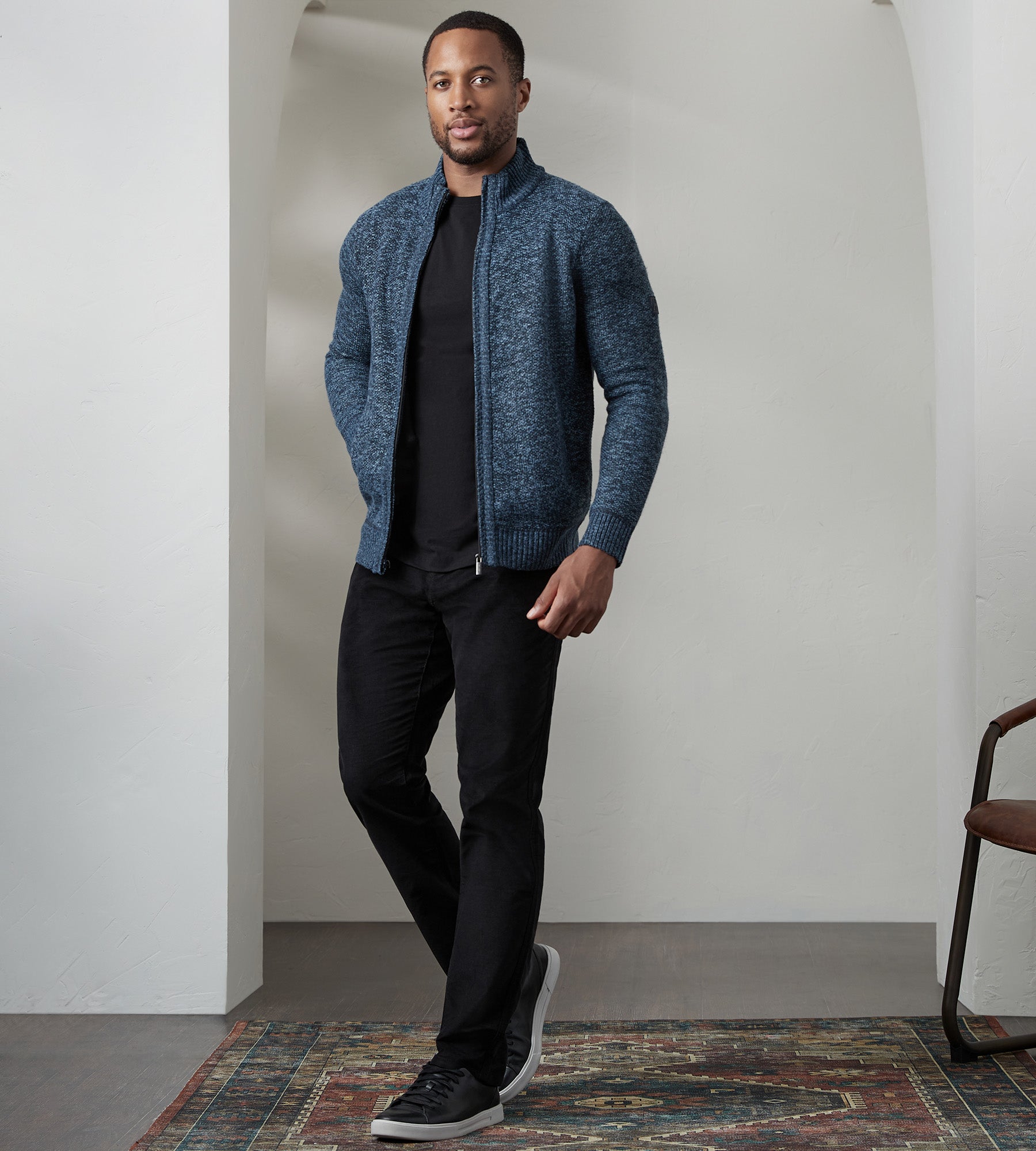 Modern Fit Full-Zip Fleece-Lined Sweater – Tip Top
