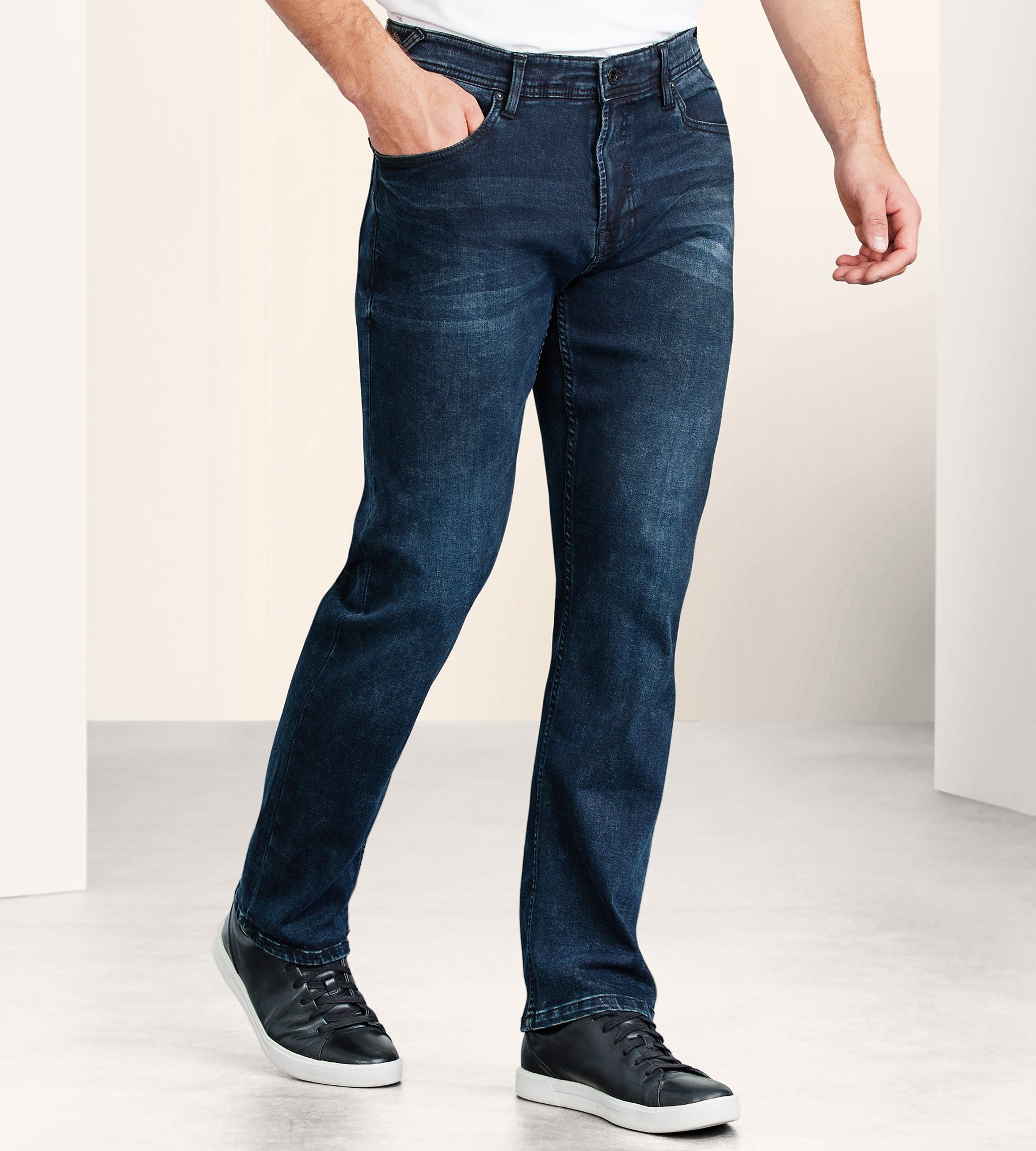 Five-Pocket denim jeans cotton strech MCS medium wash outlet