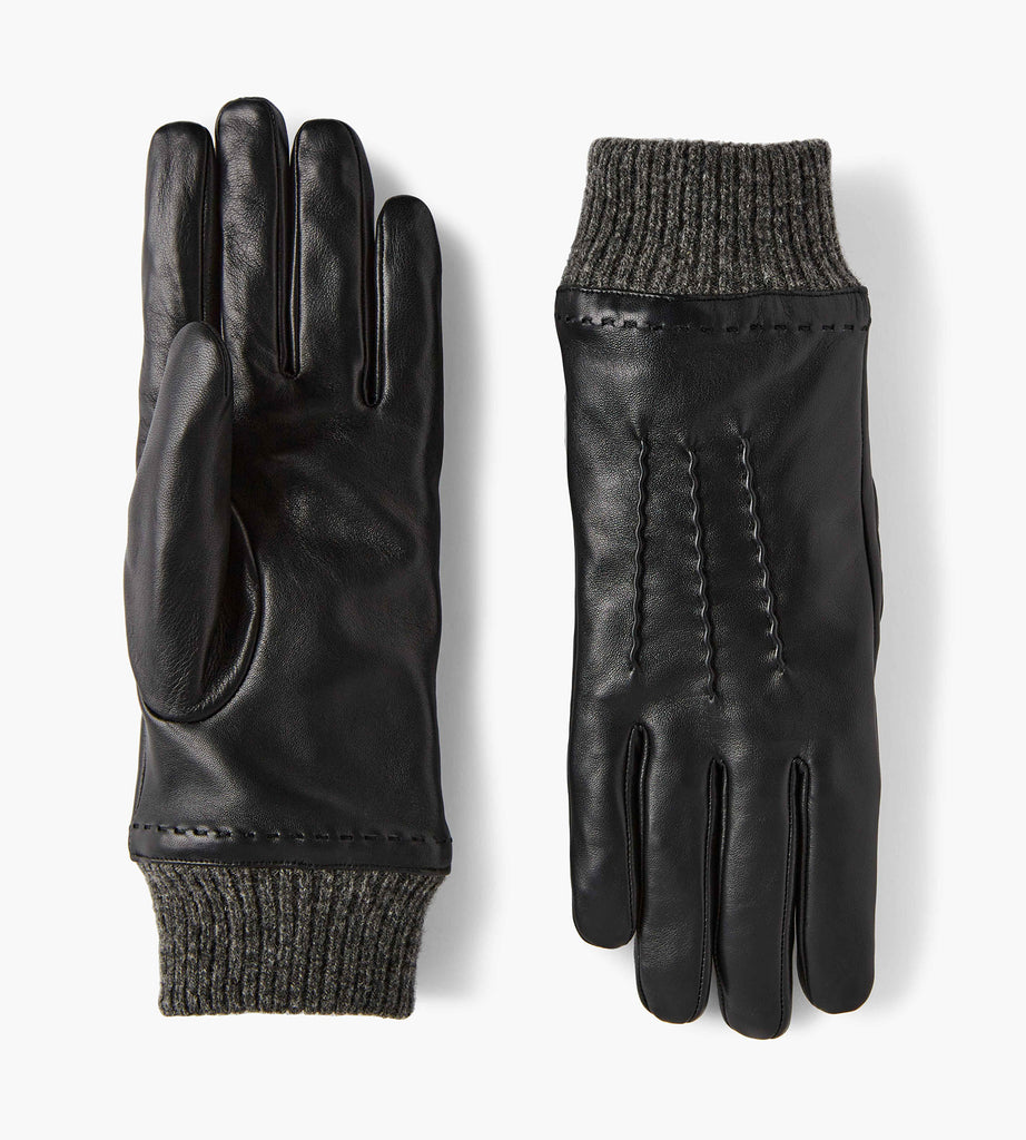 Knit 2024 leather gloves