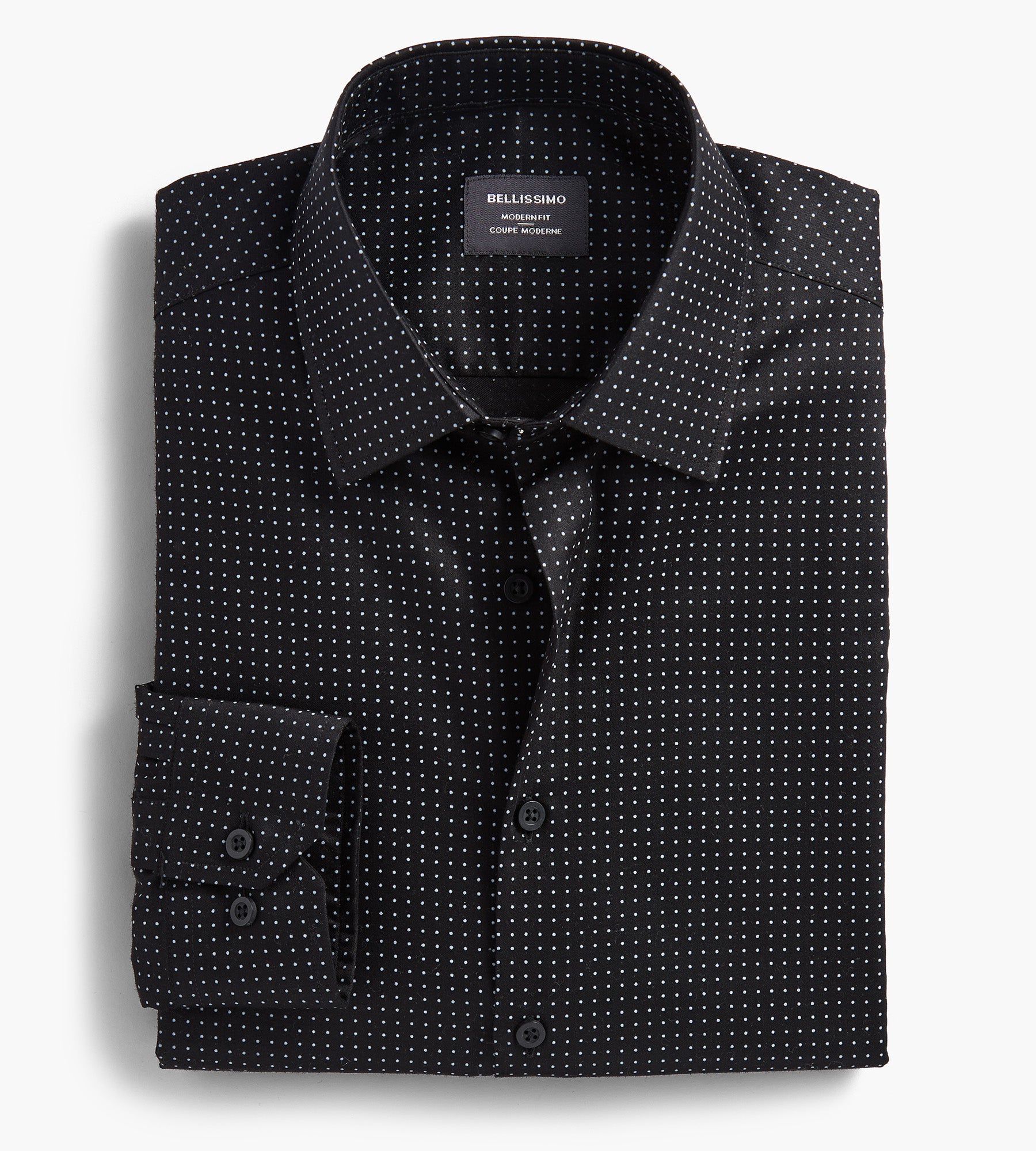 Men's Modern Fit Black Button-Down Shirt