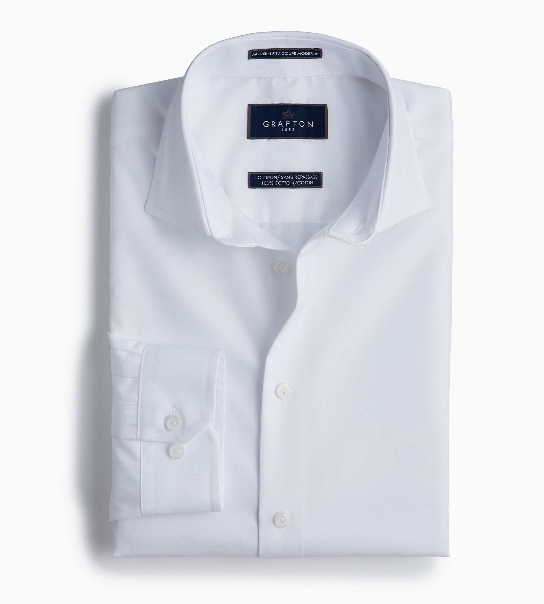 Fitted white cheap dress shirt