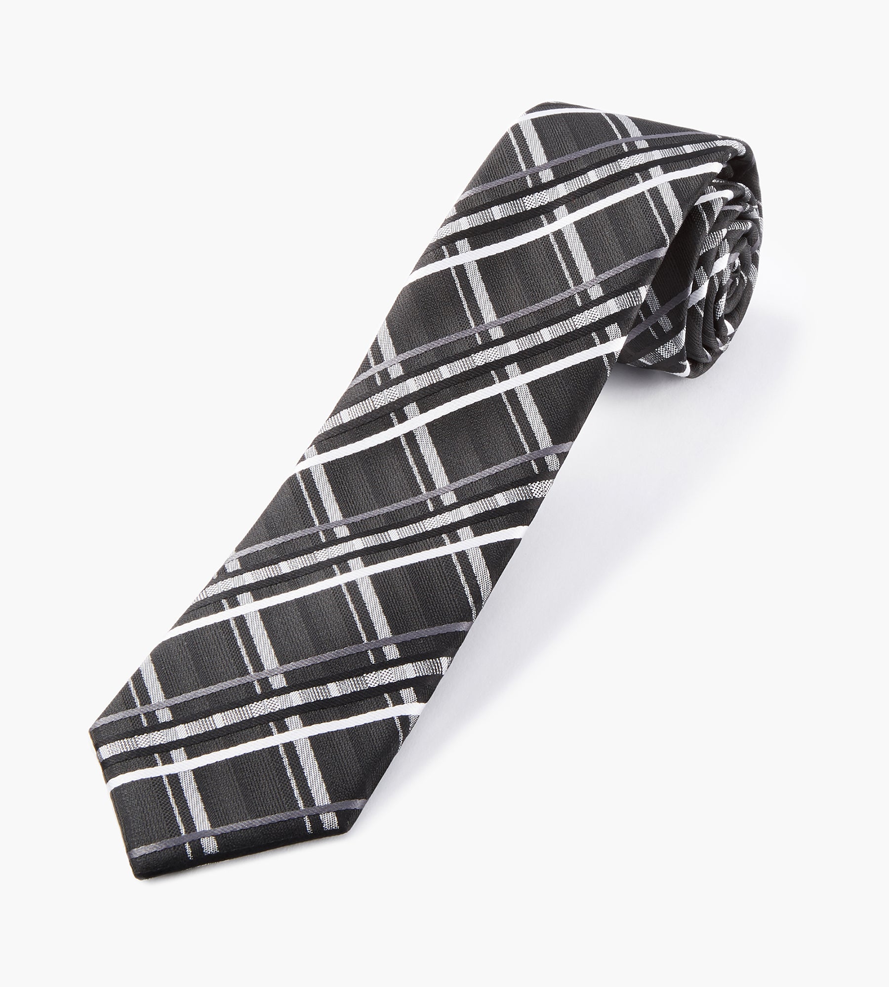 CHICWISH Women's Comfy Casual White Plaid Jacquard V-Neck Tie