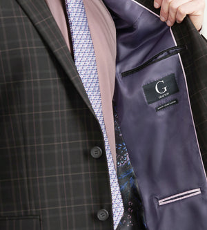 Slim Fit Plaid Suit Jacket