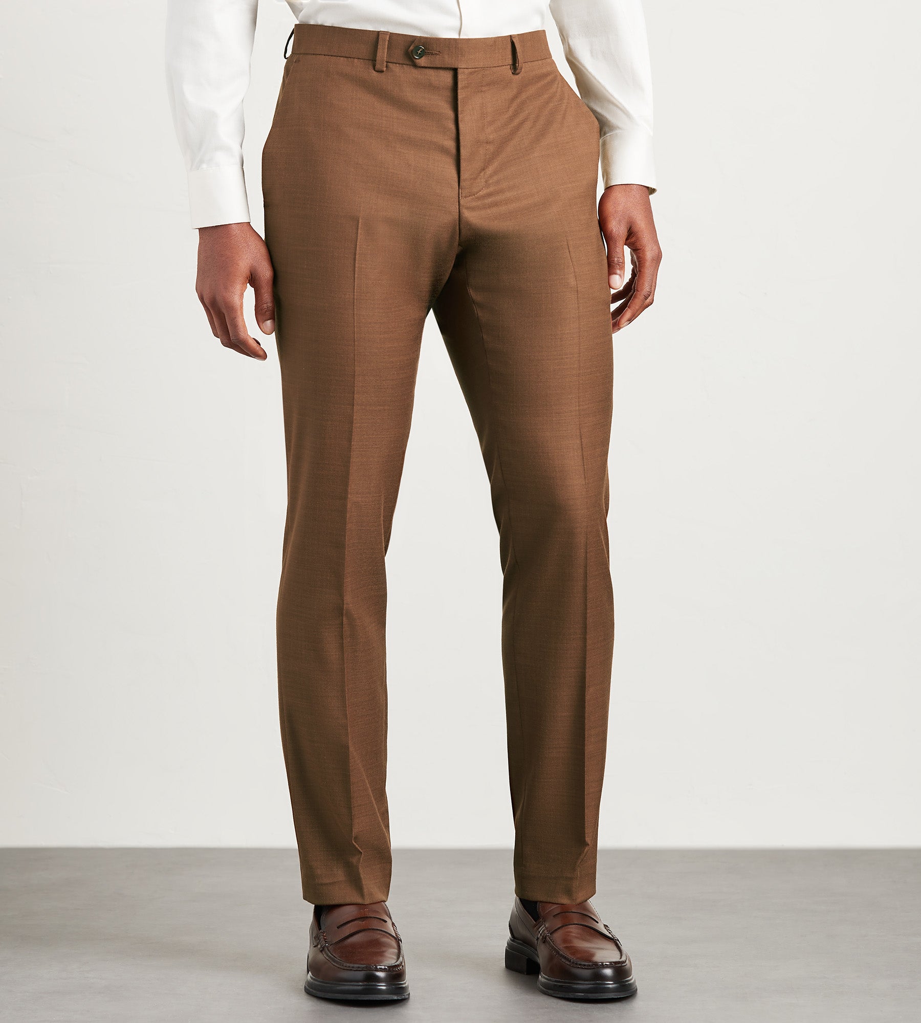 Slim Fit Cappuccino Solid Suit Pants