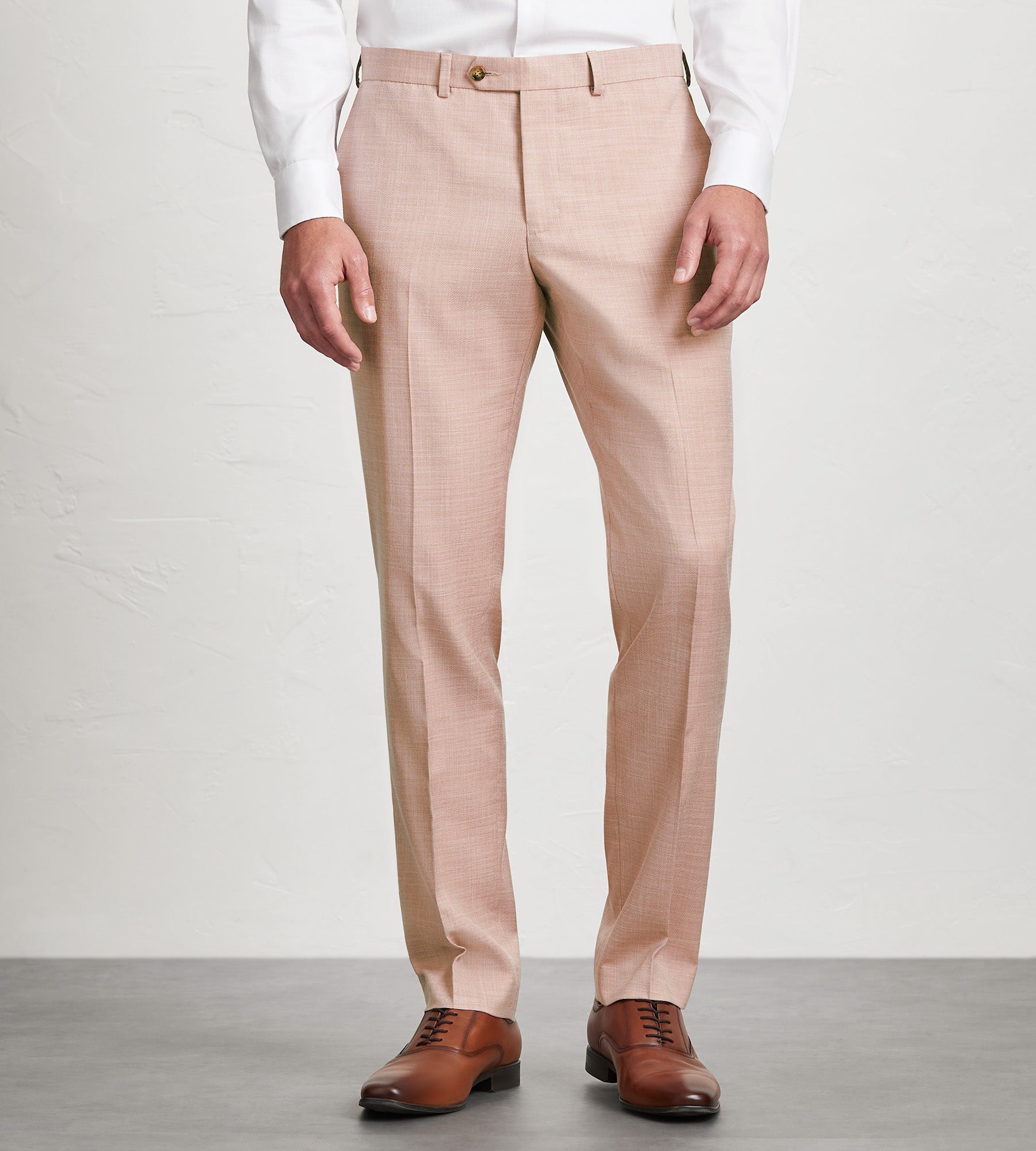 Slim Fit Pale Rose Solid Suit Pants