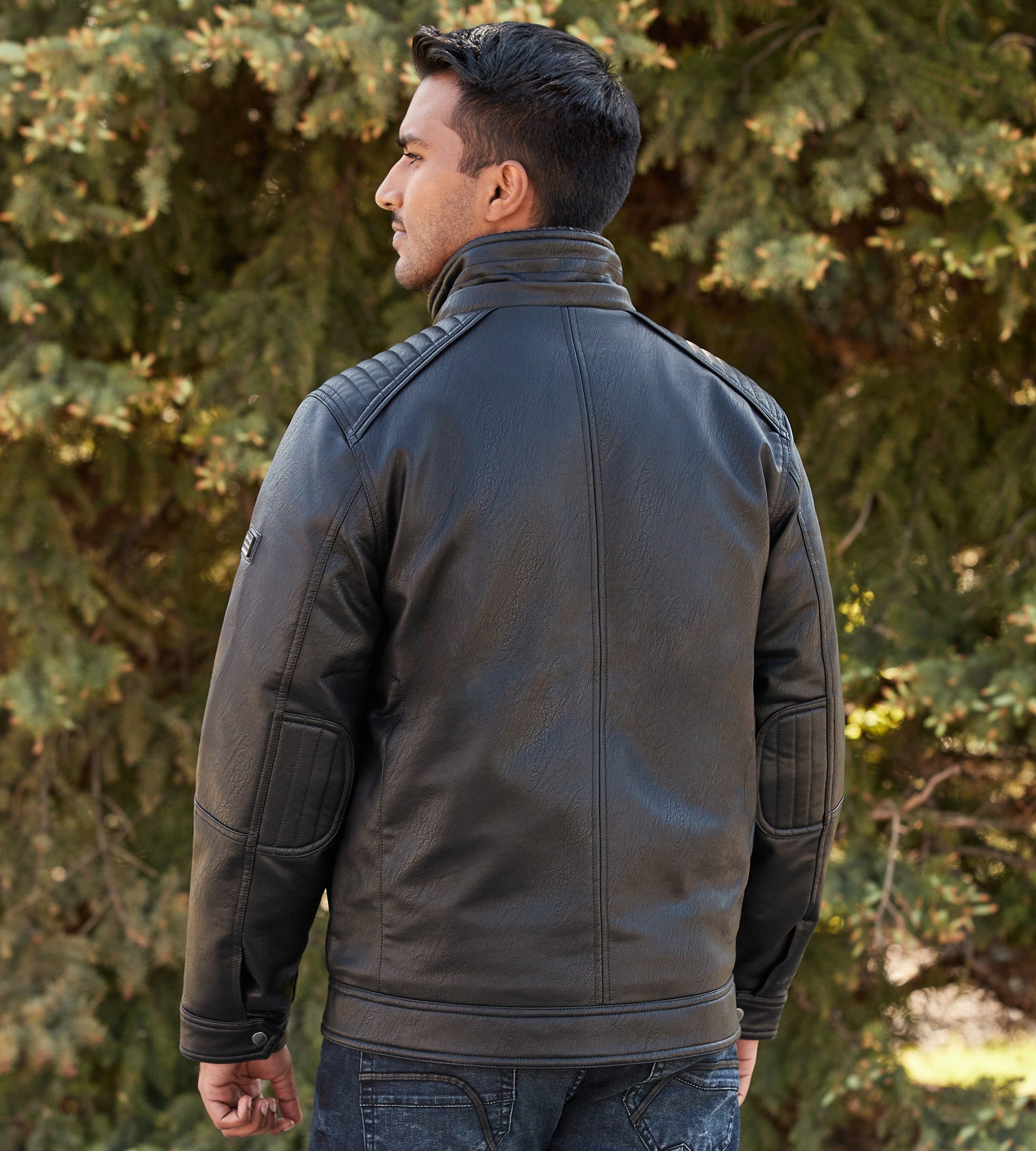Modern Fit Vegan Leather Moto Jacket – Tip Top