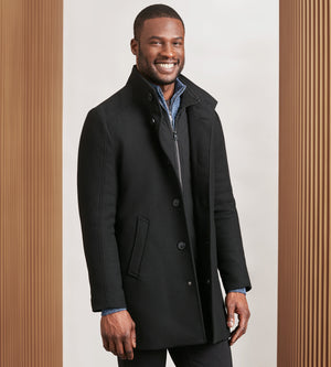 Slim Fit Funnel Collar Wool Coat G Grafton Tip Top Tailors Shop online and in store for men s apparel dresswear formal events and wedding wear solutions. Shipping available across Canada