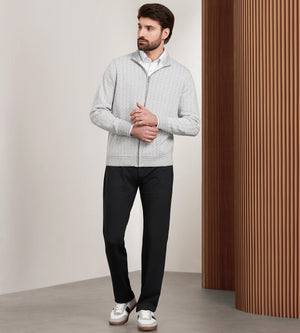 Modern Fit Long Sleeve Full Zip Sweater