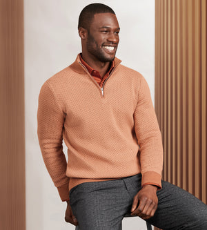 Modern Fit Long Sleeve Quarter Zip Sweater Hechter Paris Tip Top Tailors Shop online and in store for men s apparel dresswear formal events and wedding wear solutions. Shipping available across Canada