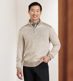 Modern Fit Long Sleeve Quarter-Zip Sweater