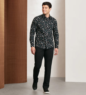 Modern Fit 360 Stretch Long Sleeve Floral Printed Sport Shirt