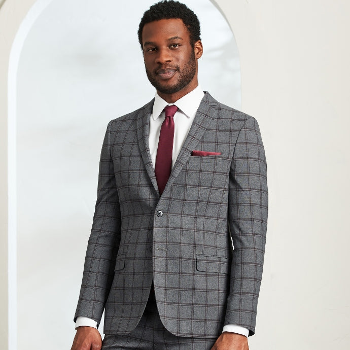 Grey Plaid Suit with Red Tie Outfits (22 ideas & outfits)