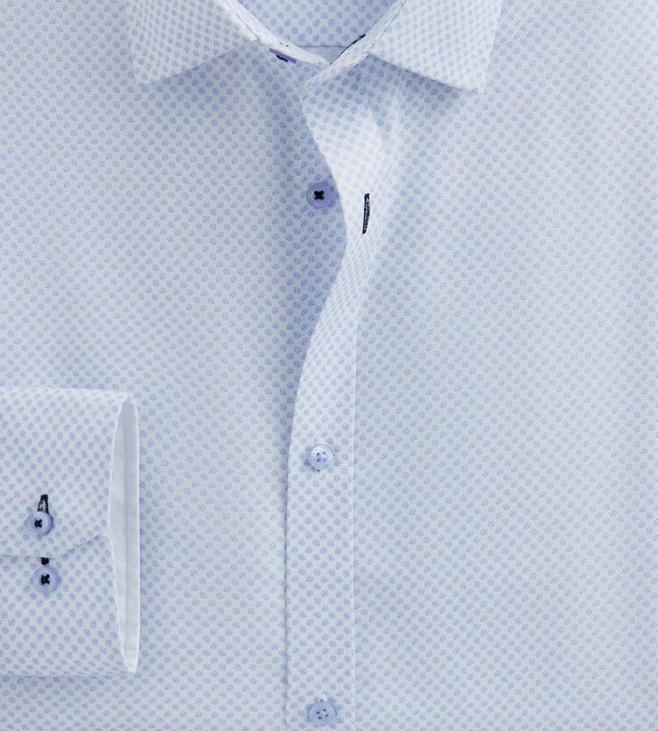 Slim Fit Stretch Dot Print Dress Shirt – Tip Top